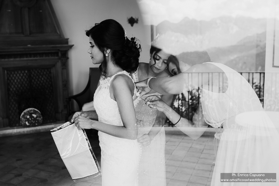 black and white wedding photography in Ravello